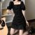 (Sẵn đen, 2XL [70-80kg]) váy dây rút